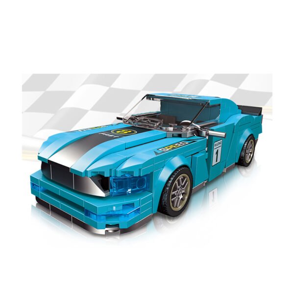 Гоночный конструктор Mustang с функцией отката назад, 260 деталей, подходит для детей старше 6 лет